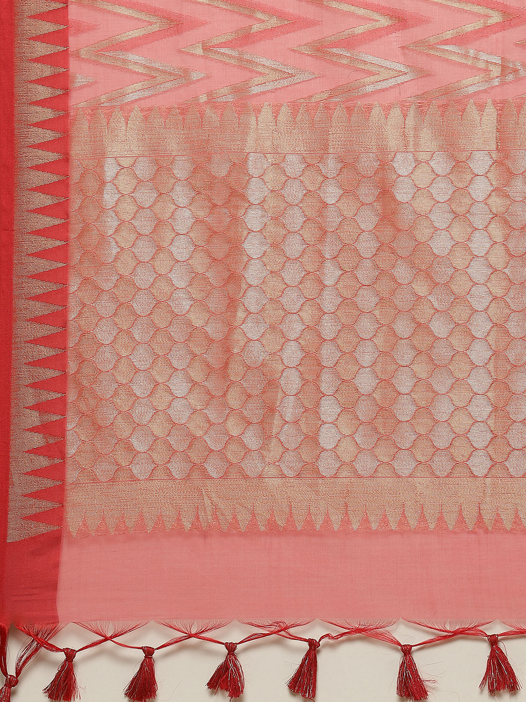 Zari Jaal Cotton Woven Saree