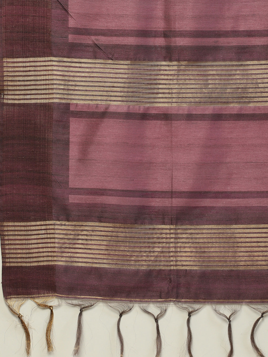 Digital Floral Zari Border Tussar Saree
