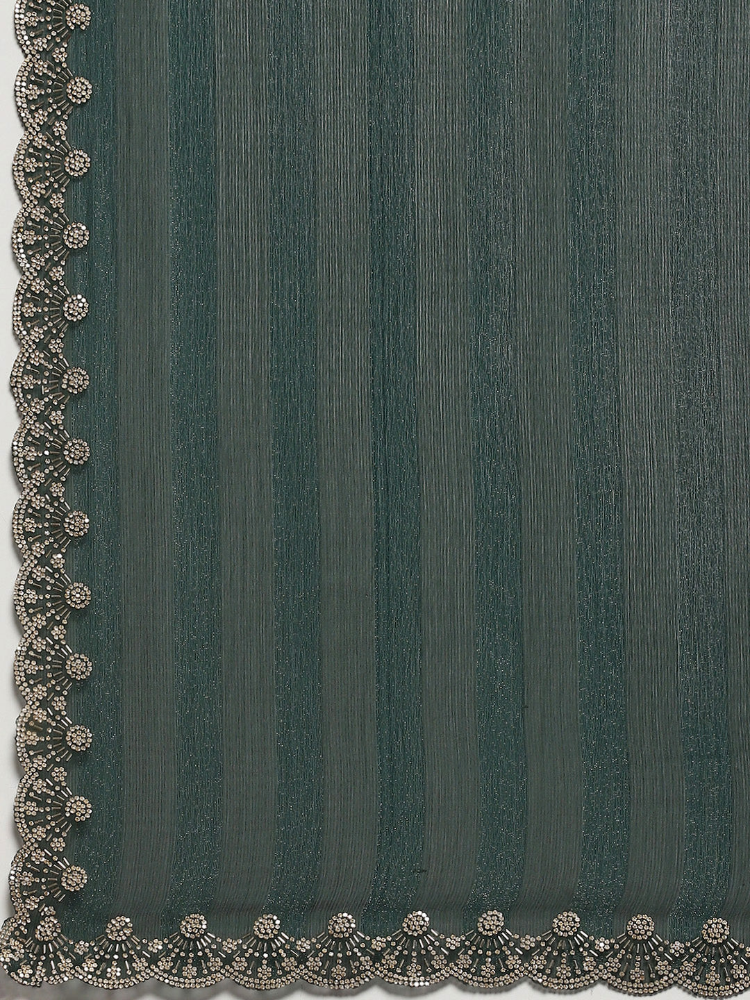 Swarovski Border Art-Chiffon Plain Saree