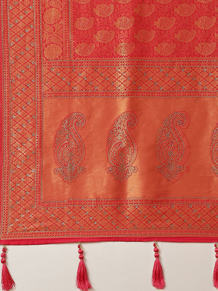 Swarovski Art Handloom Woven Saree