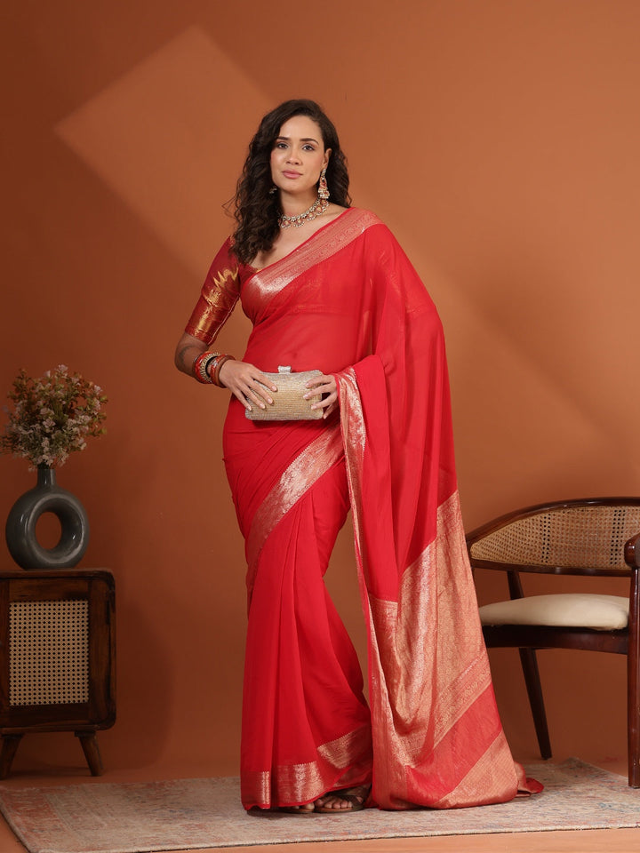 Plain Chiffon Saree
