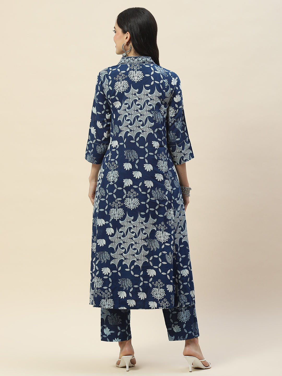 Printed Cotton Kurta With Pants