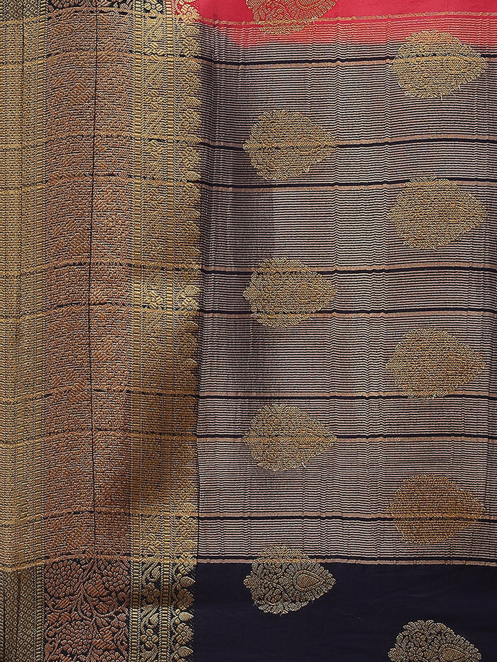 Zari Border Booti Art Handloom Woven Saree