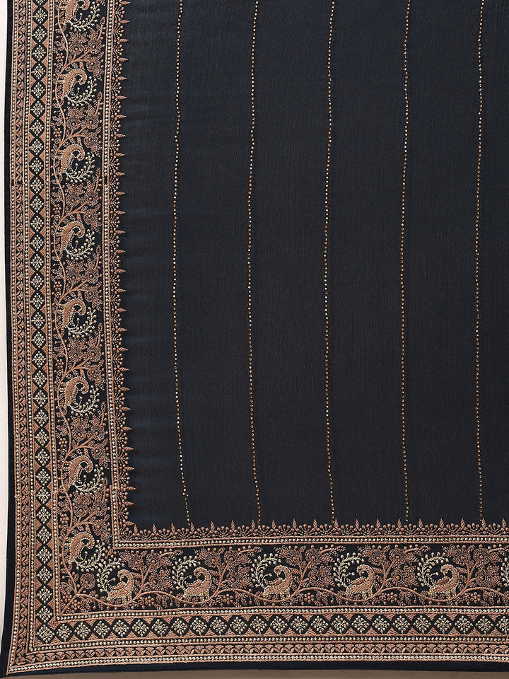 Swarovski Embroidered Georgette Saree