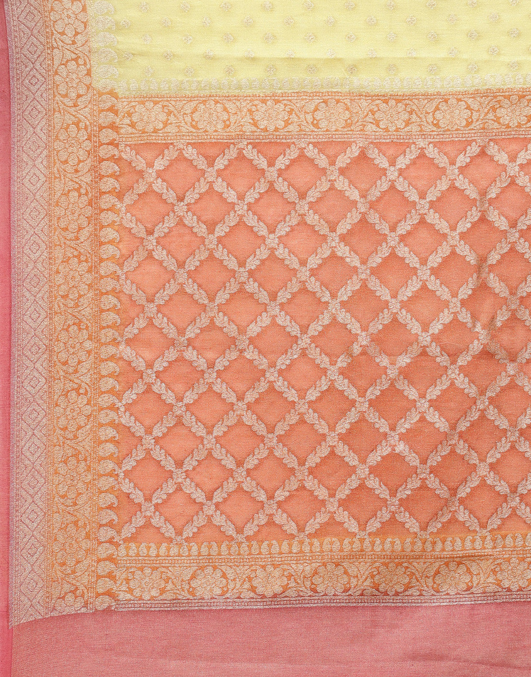 Zari Border Booti Cotton Woven Saree
