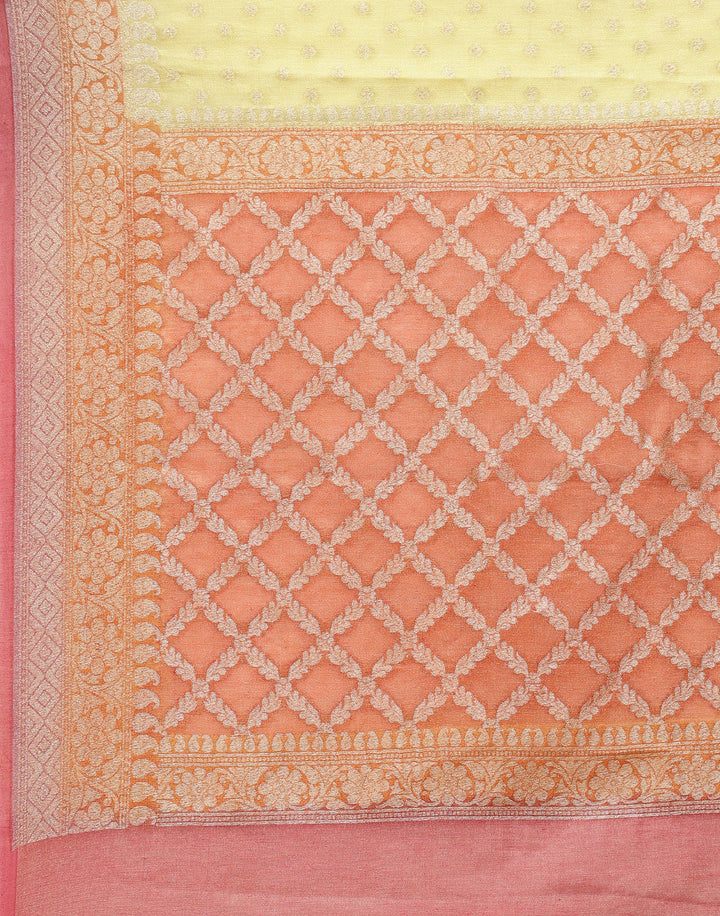 Zari Border Booti Cotton Woven Saree