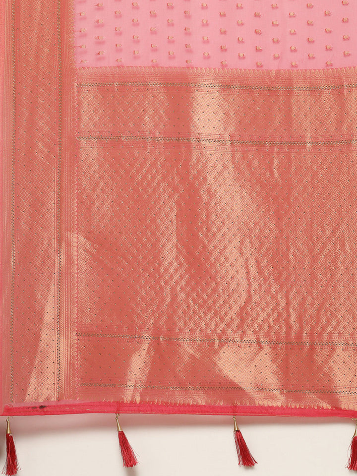 Stone Zaal Organza Woven Saree