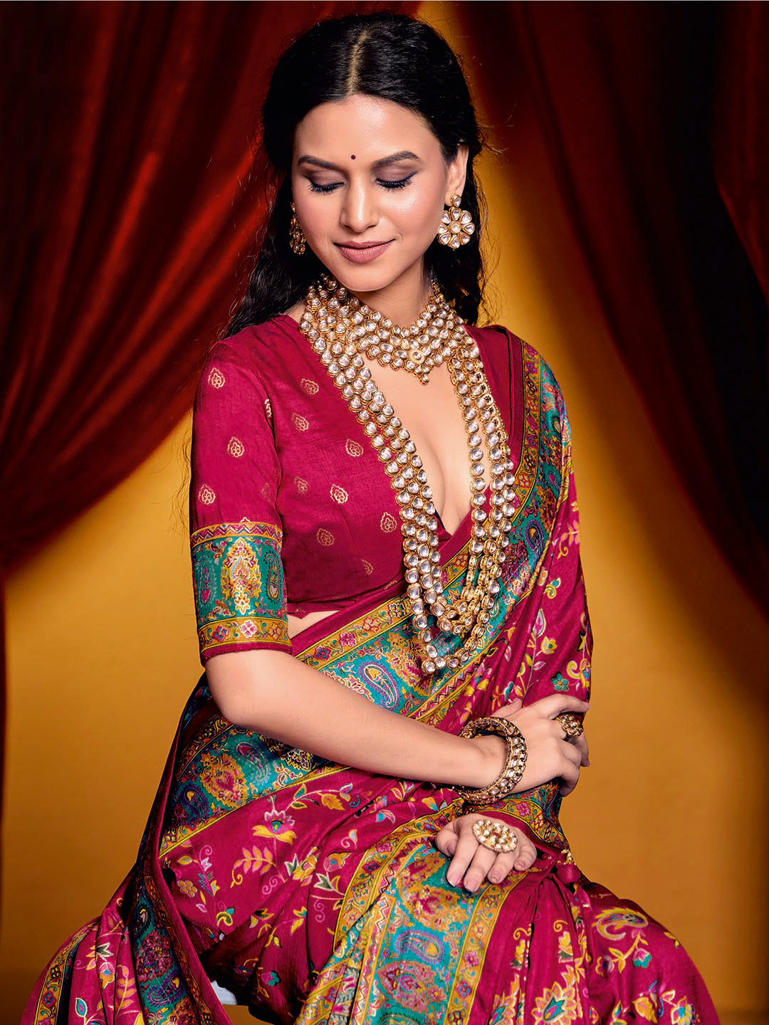 Digital Printed Art Crepe Saree