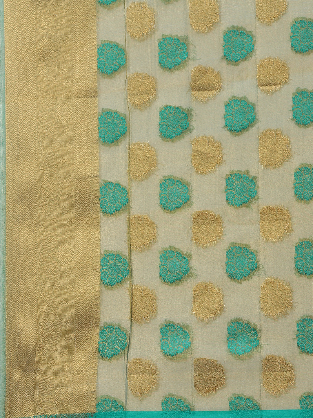 Zari Border Booti Art Handloom Woven Saree