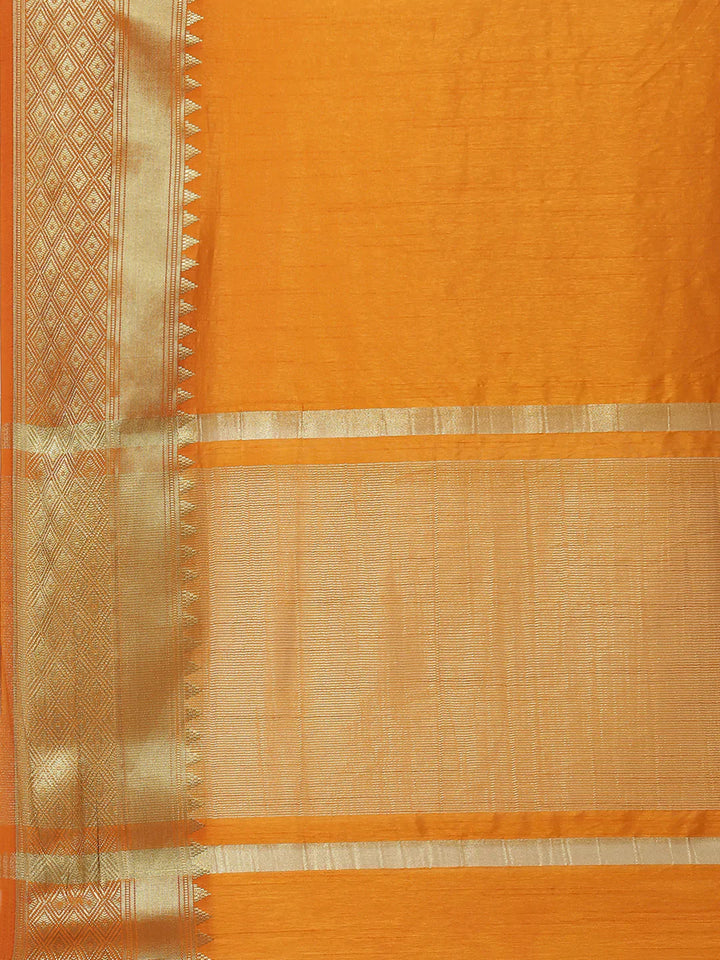 Plain Zari Border Handloom Woven Saree