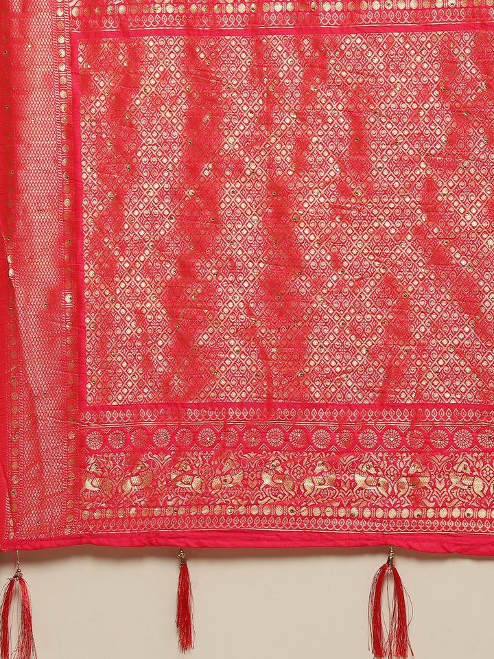 Stone Work Banarasi Woven Saree