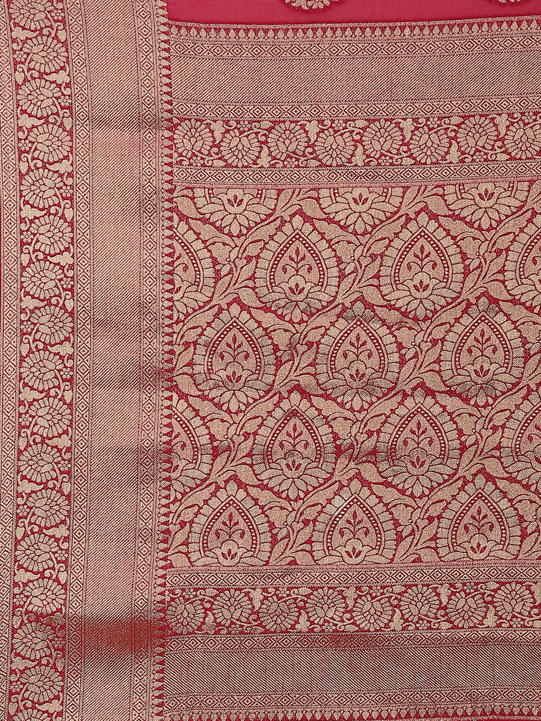 Zari Booti Chiffon Plain Saree