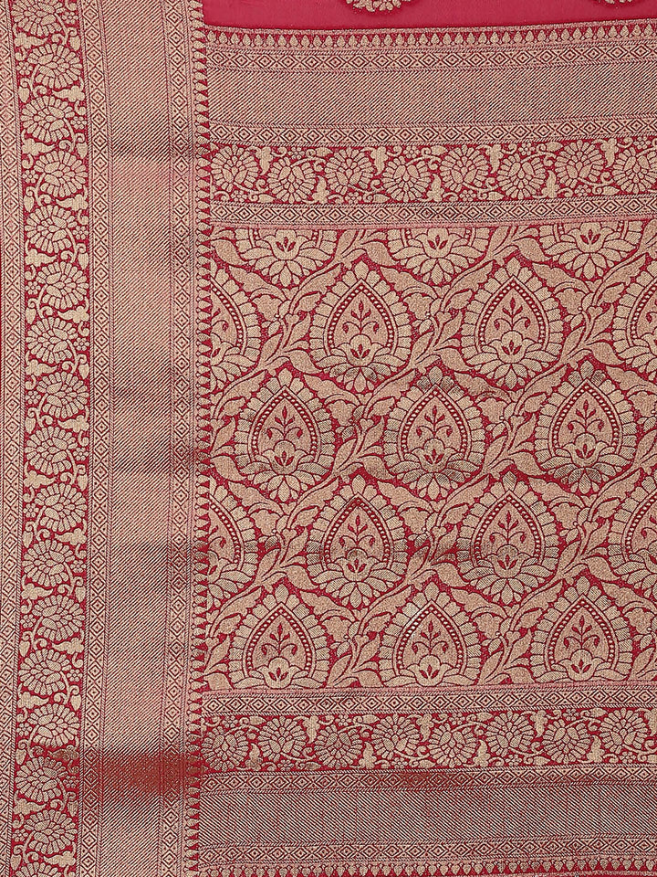 Zari Booti Chiffon Plain Saree