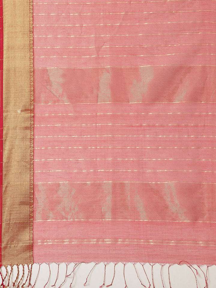 Zari Jaal Cotton Woven Saree
