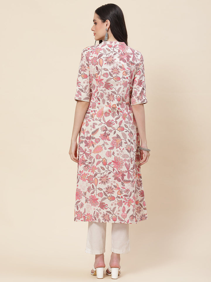 Floral Printed Cotton Kurta