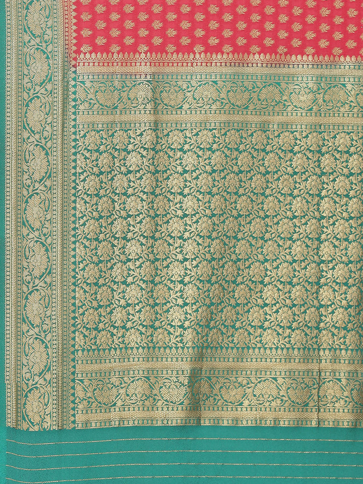 Zari Booti Crepe Plain Saree