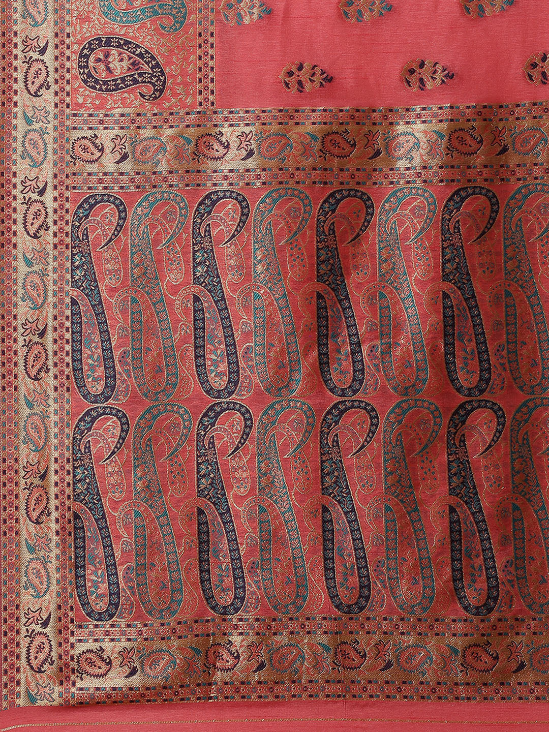 Zari Border Booti Handloom Woven Saree