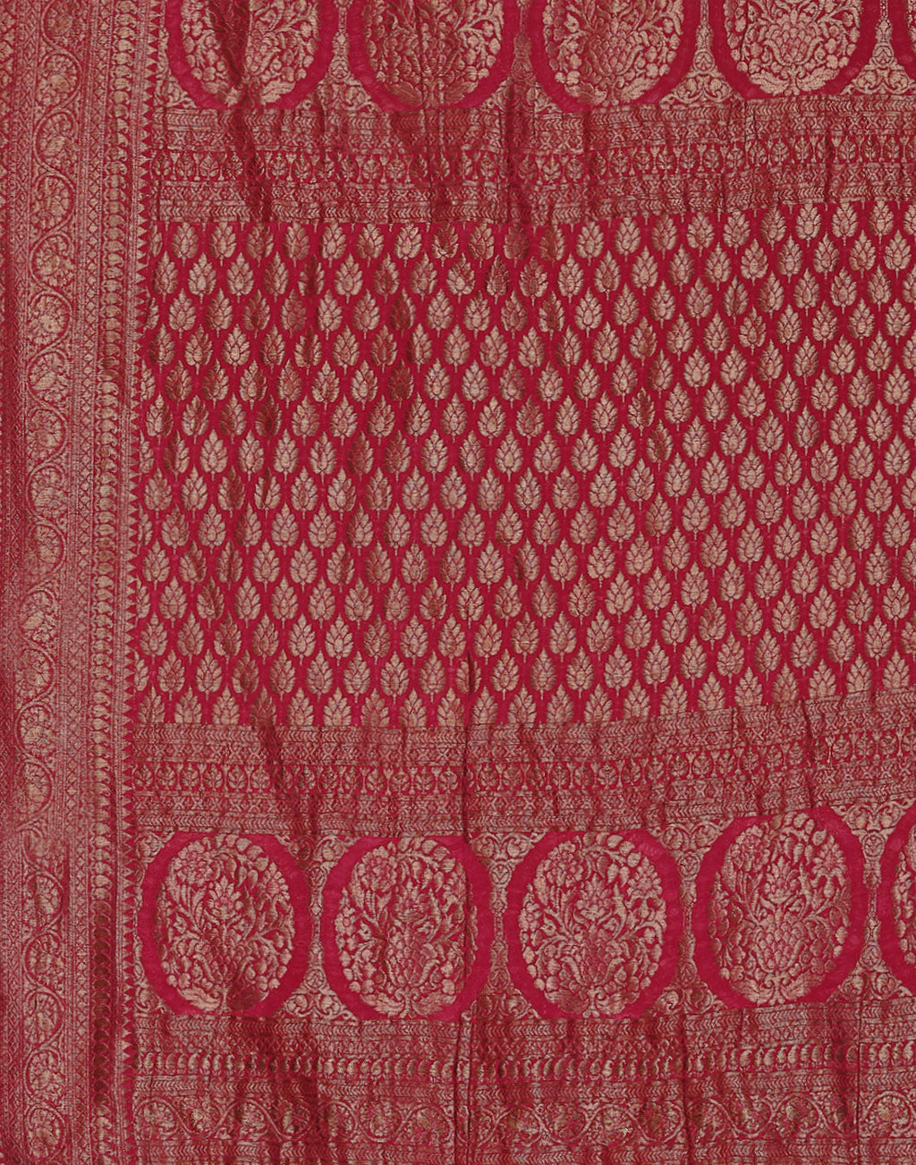 Beautiful Antique Zari Jaal Crepe Saree