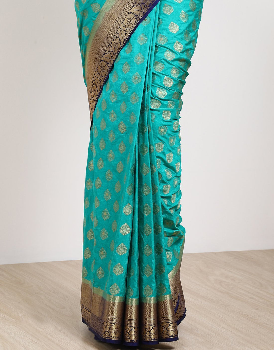 MBZ Meena Bazaar-Sea Green Art Handloom Saree