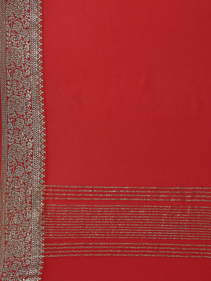 Zari Border Crepe Plain Saree