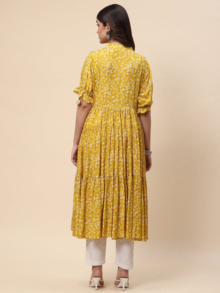 Printed Muslin Anarkali Kurta