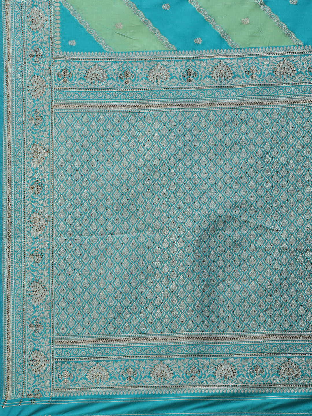 Brocade Zari Booti Art Handloom Woven Saree