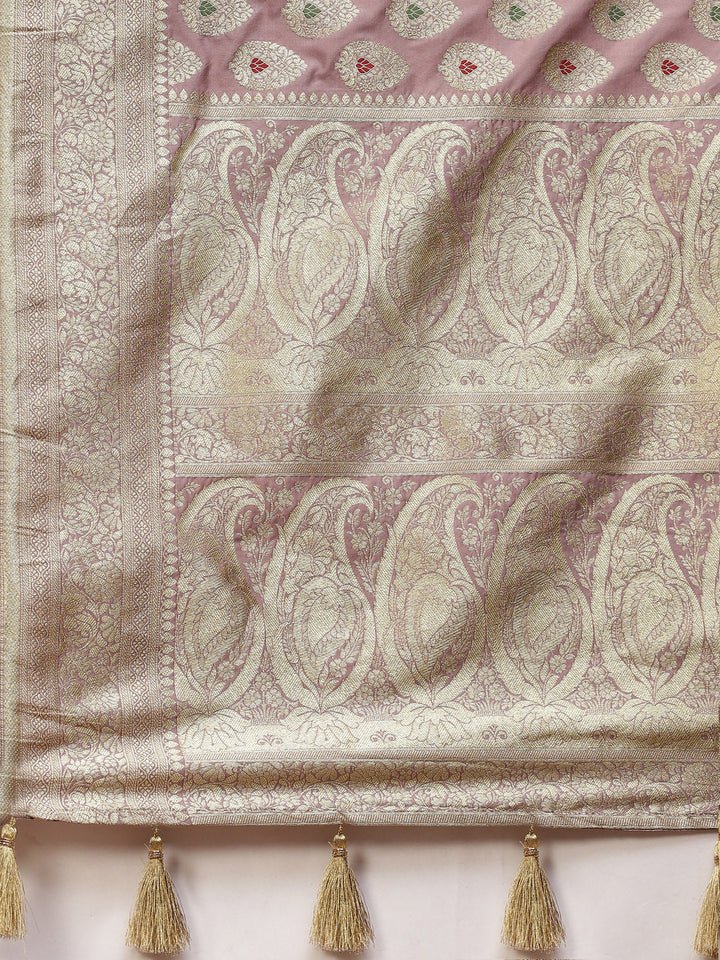 Zari Border Booti Handloom Woven Saree