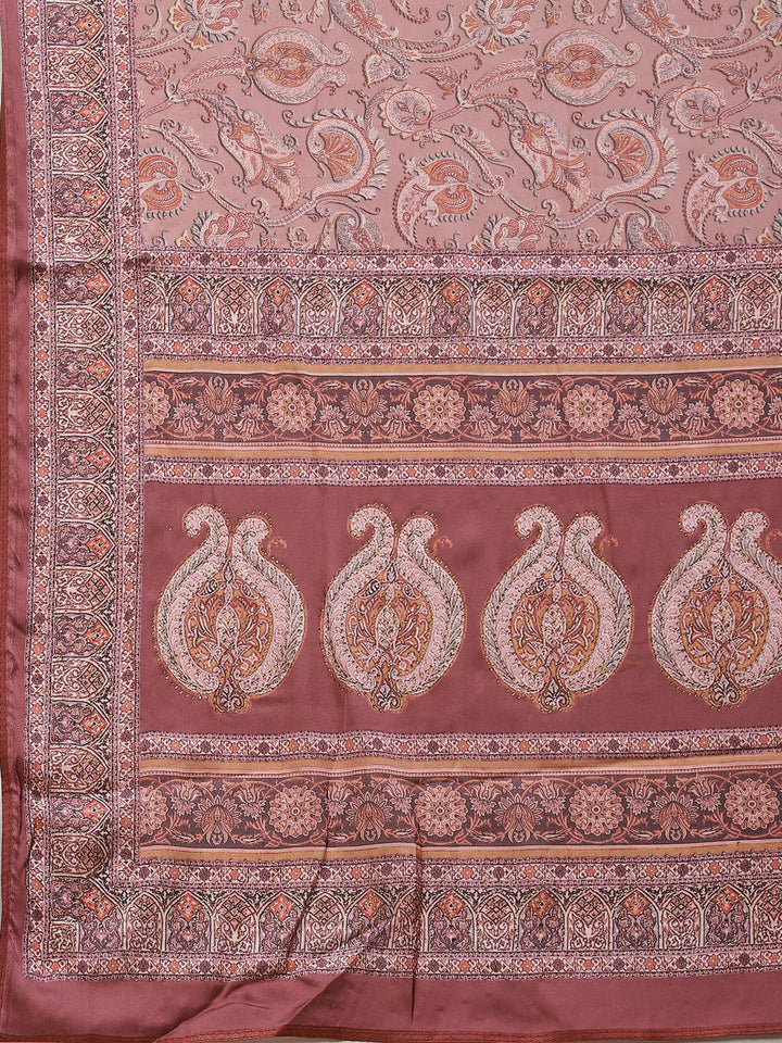 Stone Work Satin Printed Saree