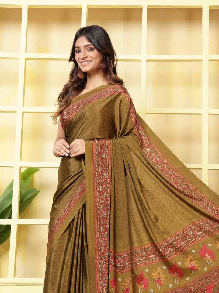 Digital Printed Crepe Saree