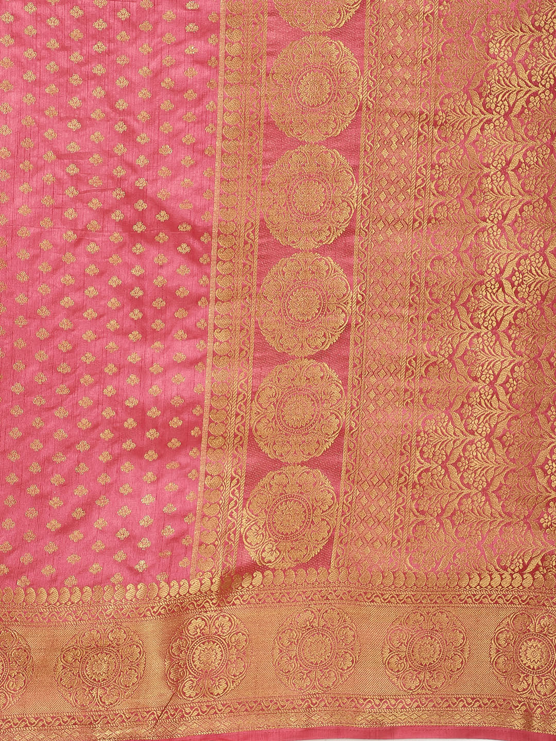 Zari Border Booti Woven Handloom Saree