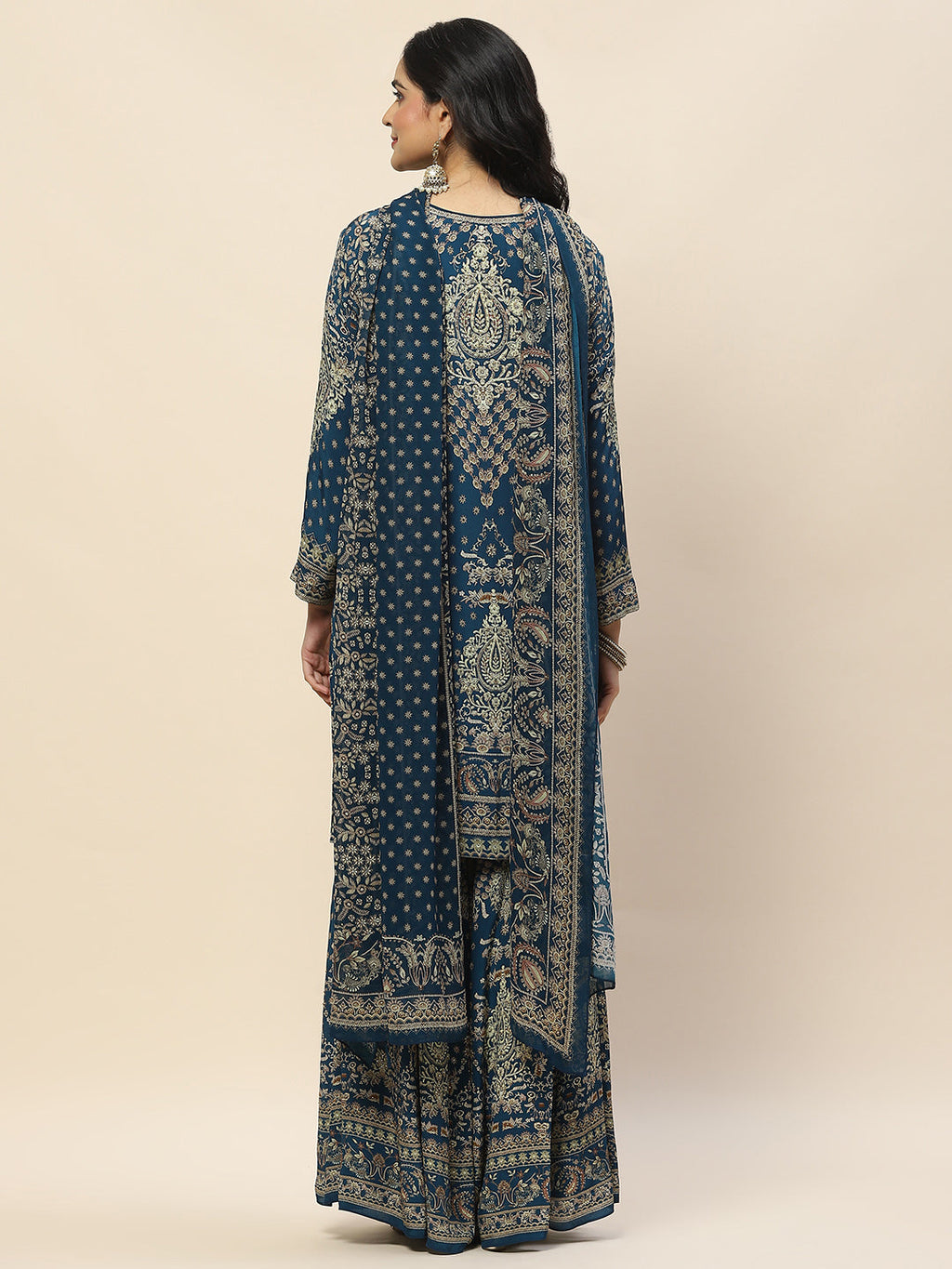 Digital Print Crepe Suit Set With Dupatta