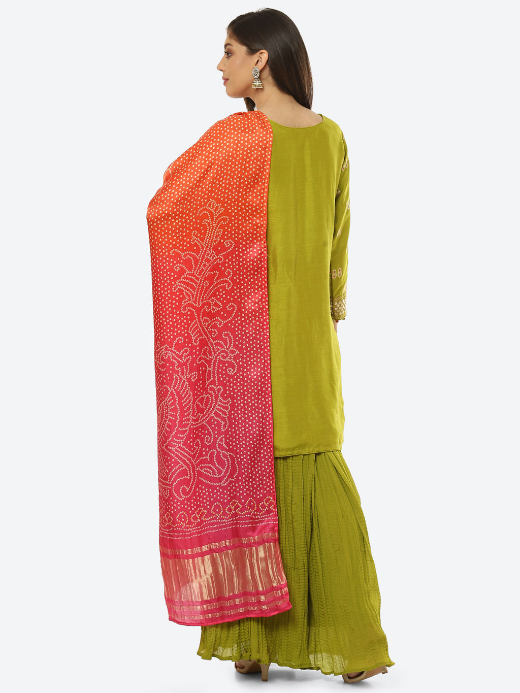 Zari Booti Neck Zari Embroidered Handloom Kurta With Garara & Dupatta