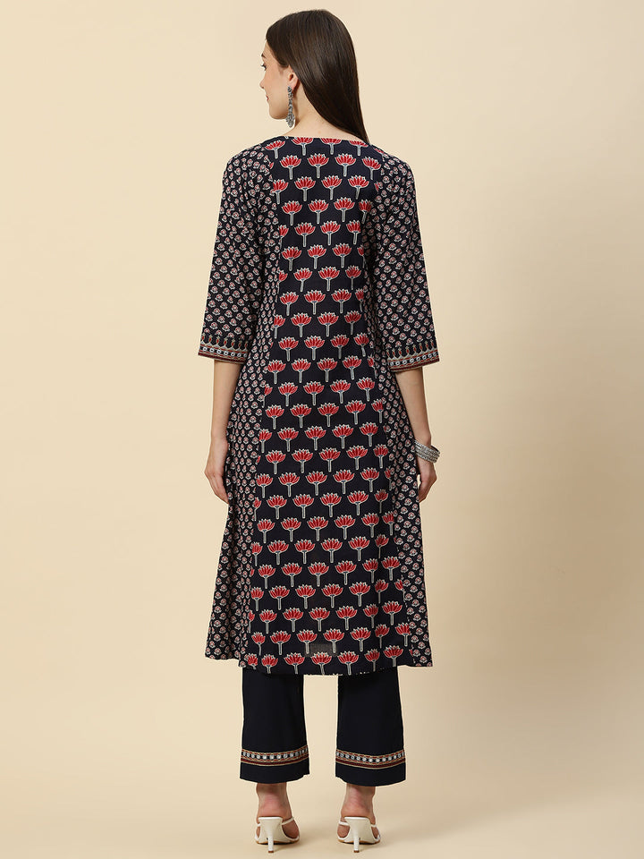Printed Cotton Kurta With Pants