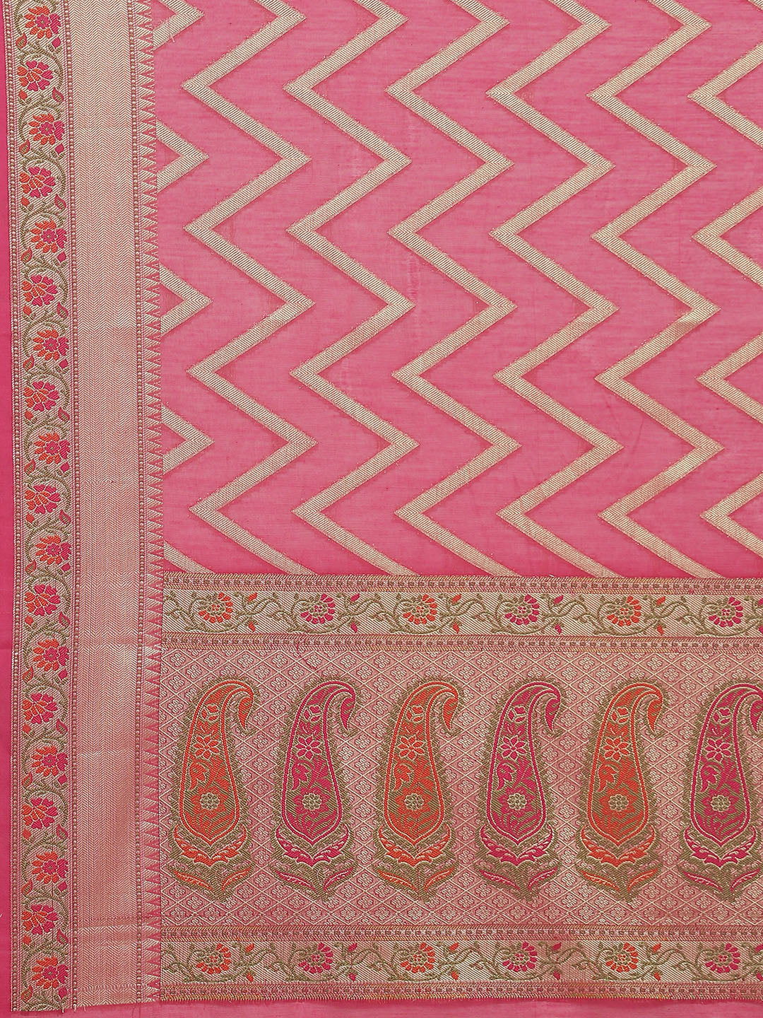 Zig Zag Cotton Woven Saree