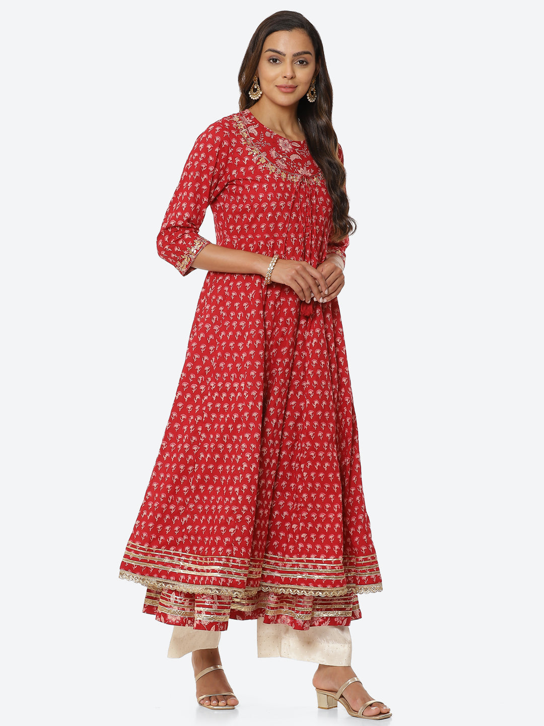 Printed Cotton Double Layered Anarkali Kurta