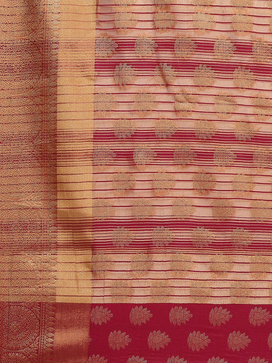 Zari Border Booti Handloom Woven Saree