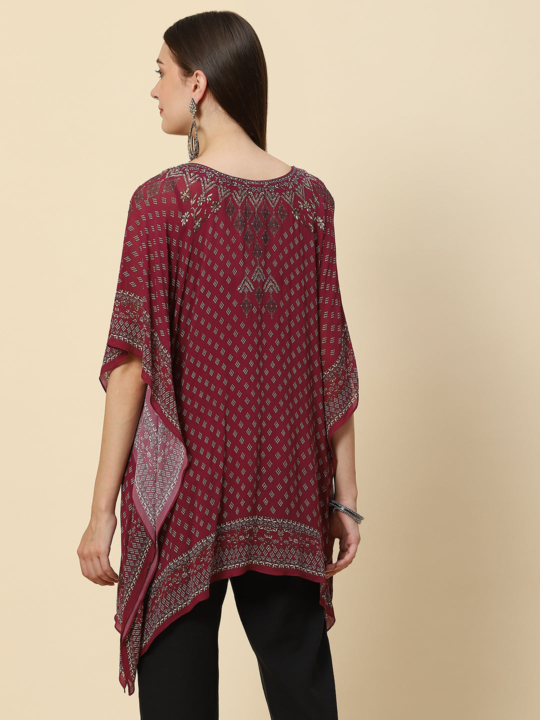 Digital Printed Georgette Kaftan Kurta