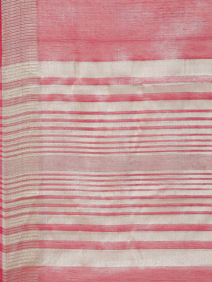 Plain Zari Border  Handloom Woven Saree