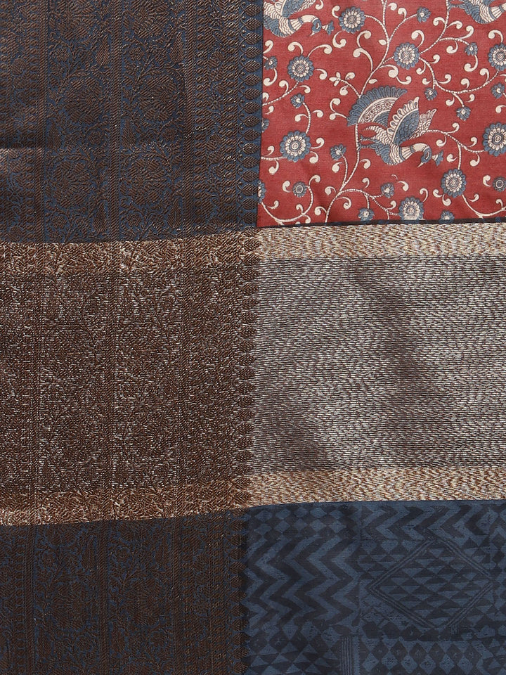 Floral Printed Banarasi Border Pallu Cotton Chanderi Saree