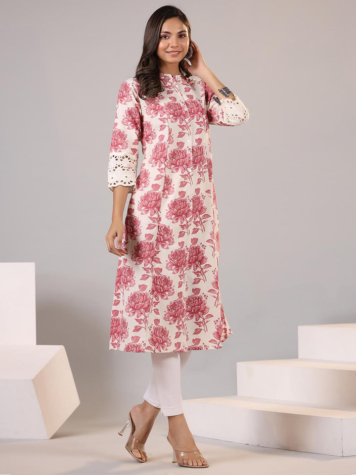 Floral Printed Cotton Kurta