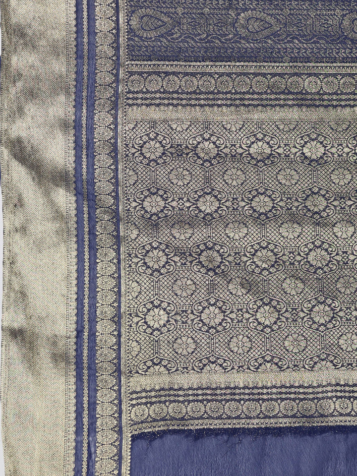Zari Jaal Woven Crepe Saree