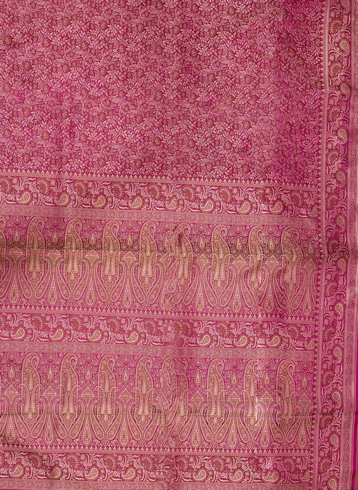 Magenta Woven Design Satan Resham Banarasi Saree