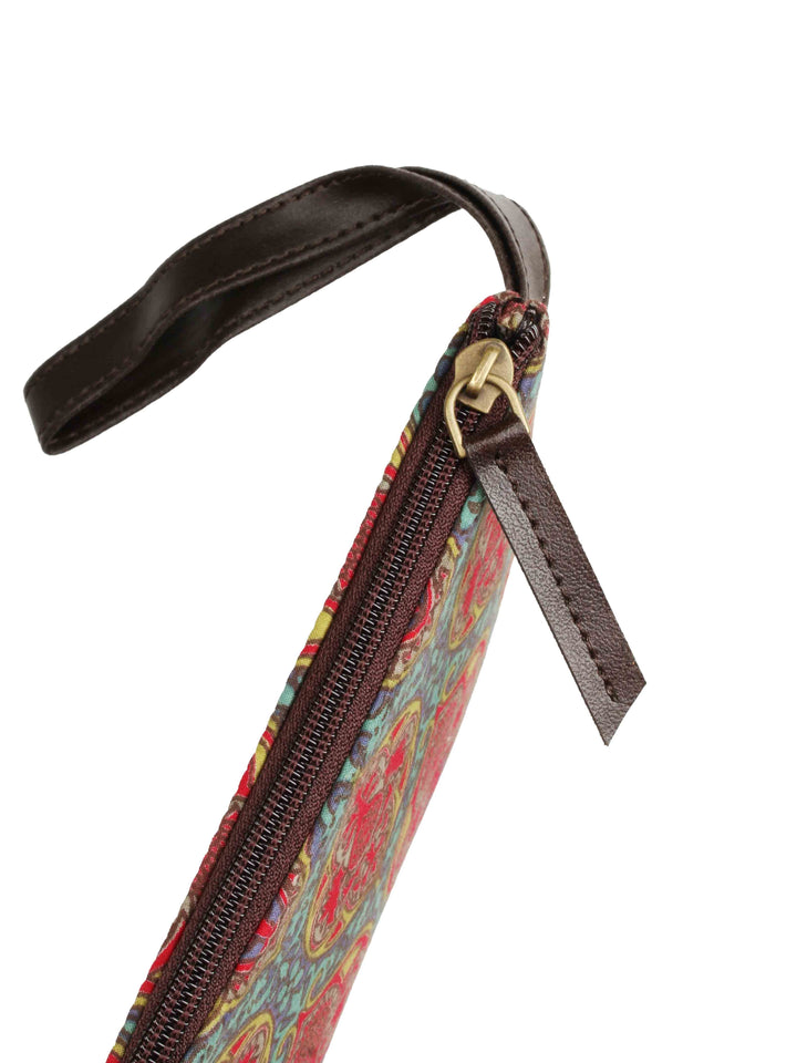 Multicolor Printed Cotton Handbag With Pouch