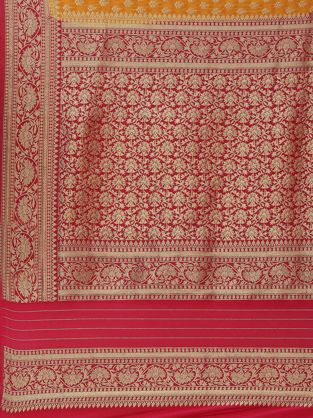 Zari Booti Crepe Plain Saree