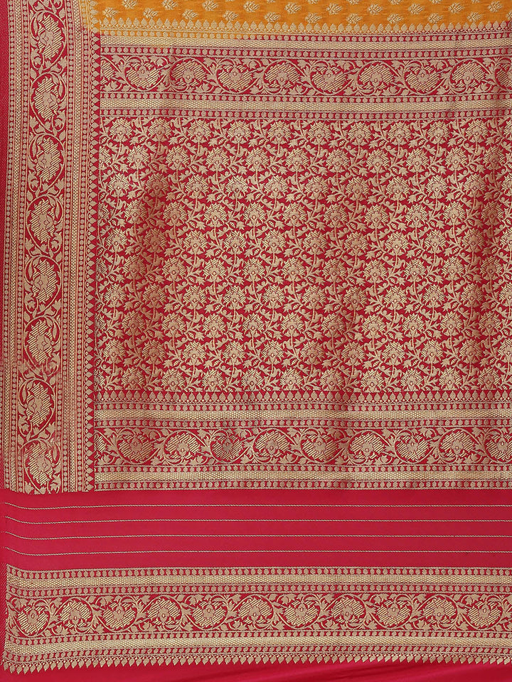 Zari Booti Crepe Plain Saree