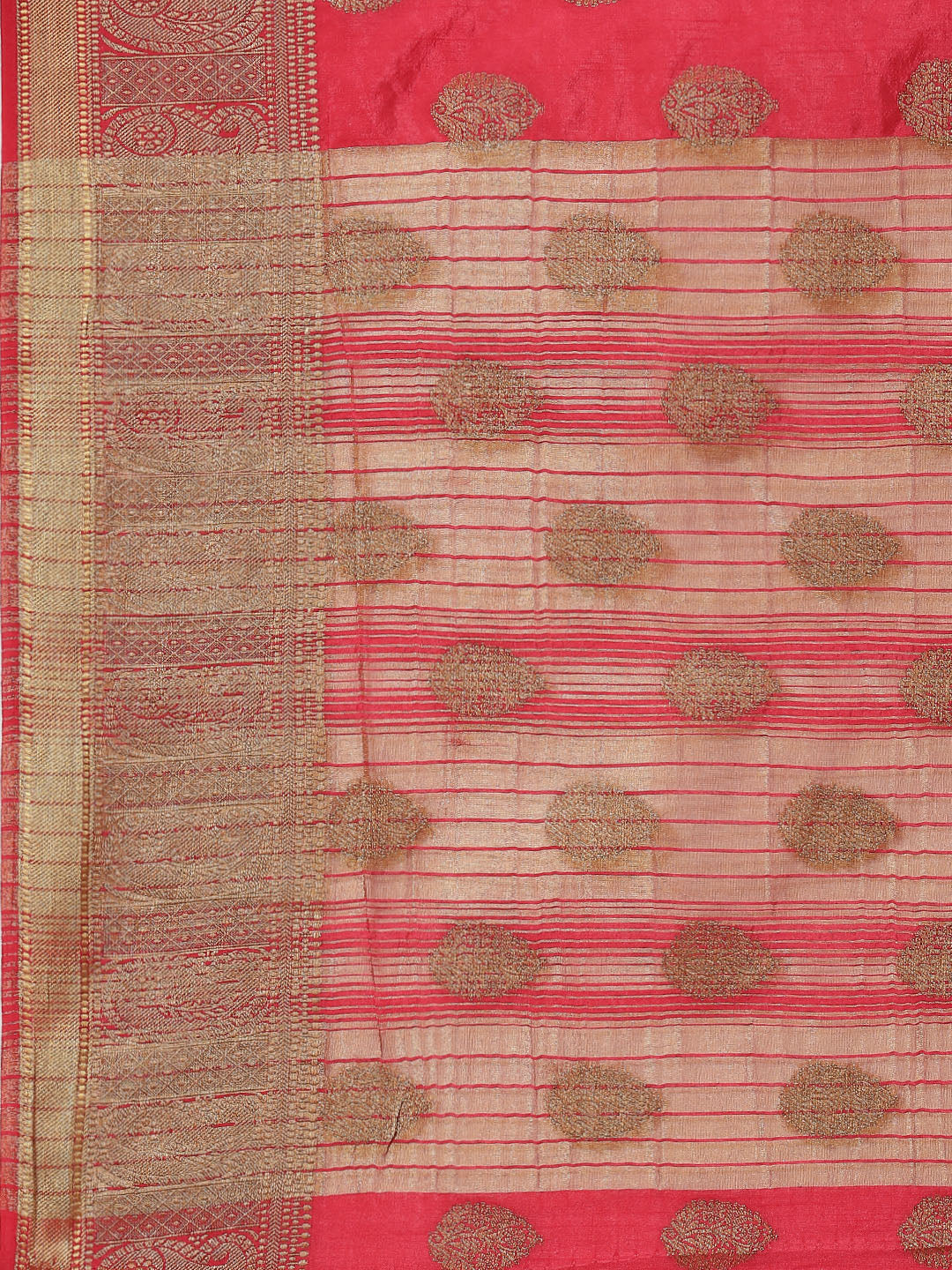 Zari Border Booti Handloom Woven Saree