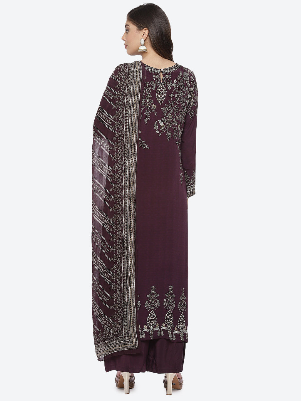 Digital Printed Crepe Stitched Salwar Kameez With Georgette Dupatta