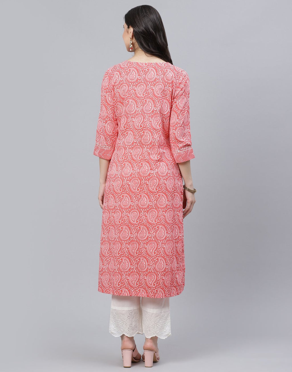 Printed Cotton Kurti Set with Gota Work