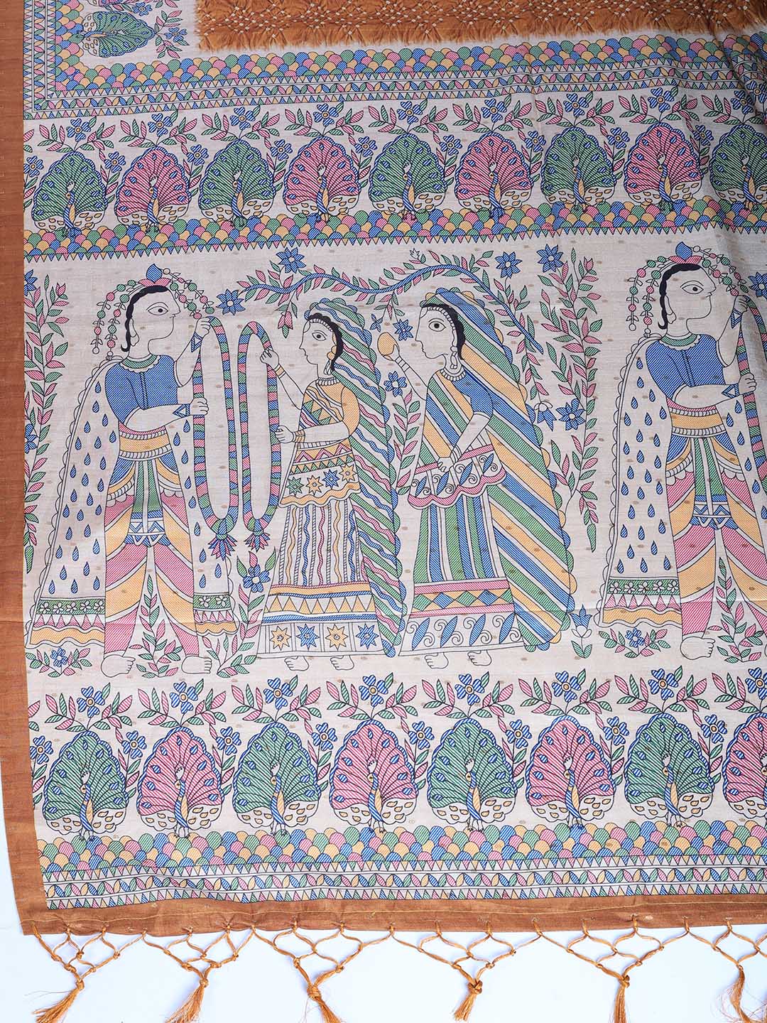 Printed Tussar Silk Saree