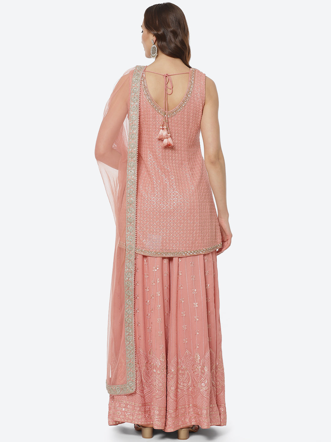 Resham Jaal Georgette Stitched Salwar Kameez With Net Dupatta